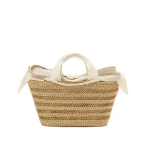 NATURAL - ECRU HDL - ECRU COTTON T POUCH