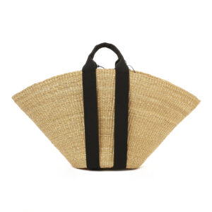 NATURAL - BLACK HDL - BLACK COTTON B POUCH