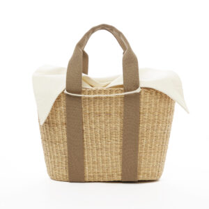 NATURAL - BEIGE HDL - ECRU COTTON T POUCH