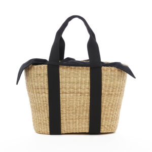 NATURAL - BLACK HDL - BLACK COTTON T POUCH