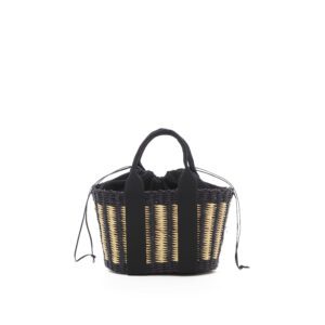 NAT x BLACK - BLACK HDL - BLACK COTTON B POUCH