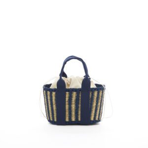 NAT x BLUE - BLUE HDL - ECRU COTTON B POUCH