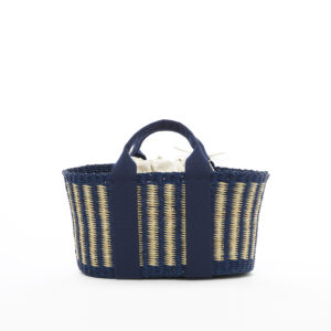 NAT x BLUE - BLUE HDL - ECRU COTTON B POUCH