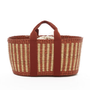 NAT x RUST - RUST HDL - ECRU COTTON B POUCH