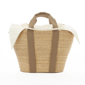 NATURAL - BEIGE HDL - ECRU COTTON T POUCH