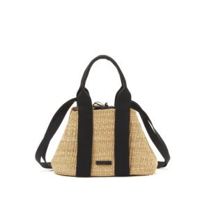 NATURAL - BLACK HDL - BLACK COTTON B POUCH