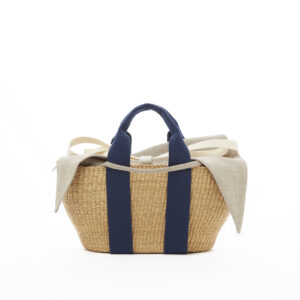 NATURAL - BLUE HDL - NATURAL LINEN T POUCH