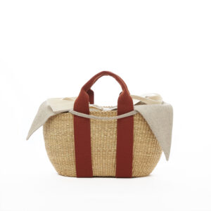 NATURAL - RUST HDL - NATURAL LINEN T POUCH