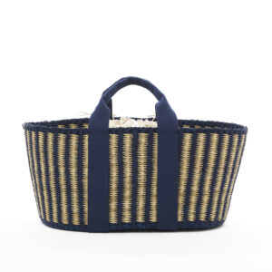 NAT x BLUE - BLUE HDL - ECRU COTTON B POUCH