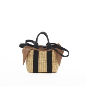 NATUREL - POIGNEES NOIRES - POCHE T LIN MARRON