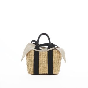 NATUREL - POIGNEES NOIRES - POCHE T LIN NATUREL