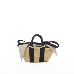 NATURAL - BLACK HDL - NATURAL LINEN T POUCH