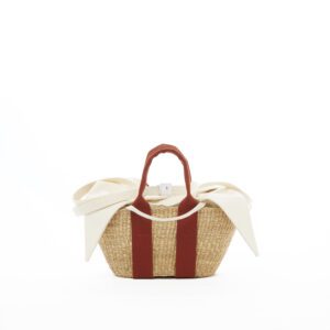 NATURAL - RUST HDL - ECRU COTTON T POUCH