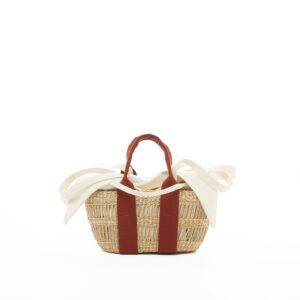 NATURAL - RUST HDL - ECRU COTTON T POUCH