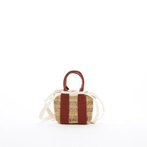 NATURAL - RUST HDL - ECRU COTTON T POUCH