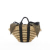 NATURAL - BLACK HDL - KAKI LINEN T POUCH