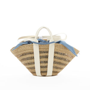 NATUREL - POIGNEES ECRUES - POCHE DENIM T BLEUE