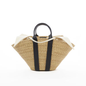 BLACK HDL - ECRU COTTON T POUCH