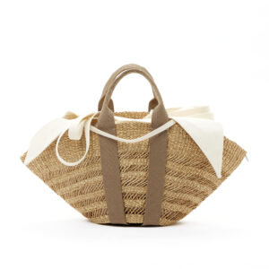 NATURAL - BEIGE HDL - ECRU COTTON T POUCH