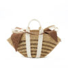NATURAL - ECRU HDL - BROWN LINEN POUCH