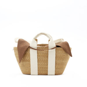 NATURAL - ECRU HDL - BROWN LINEN POUCH