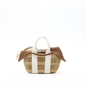 NATUREL - POIGNEES ECRUES - POCHE LIN MARRON