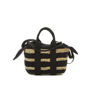 NAT x BLACK - BLACK HDL - BLACK COTTON T POUCH