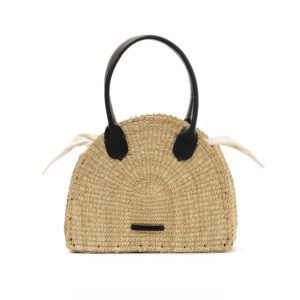 BLACK HDL - ECRU COTTON T POUCH