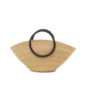 NATURAL - BLACK HDL - BLACK COTTON T POUCH