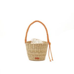 NATUREL - POIGNEES ORANGES - POCHE COTON B ECRUE