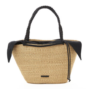 NATURAL - BLACK HDL - BLACK COTTON T POUCH