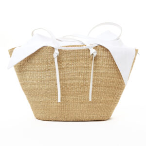 NATURAL - WHITE HDL - WHITE COTTON T POUCH
