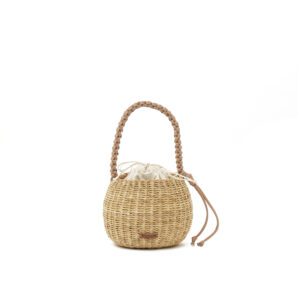 NATURAL - CAMEL HDL - ECRU COTTON B POUCH