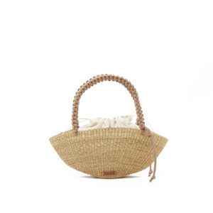 NATURAL - CAMEL HDL - ECRU COTTON B POUCH