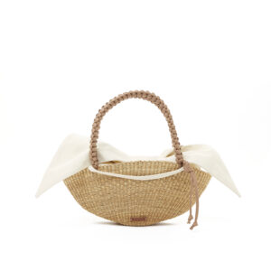 NATURAL - CAMEL HDL - ECRU COTTON T POUCH