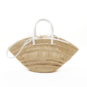 NATURAL - WHITE HDL - ECRU COTTON B POUCH