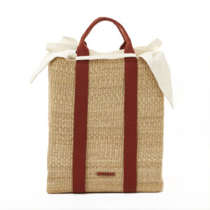 NATURAL - RUST HDL - ECRU COTTON T POUCH