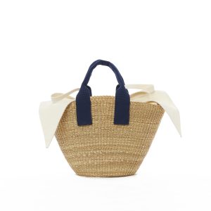 BLUE HDL - ECRU COTTON T POUCH