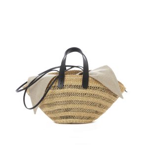 BLACK HDL - NATURAL LINEN T POUCH