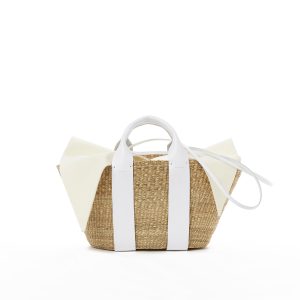 WHITE HDL - ECRU COTTON T POUCH