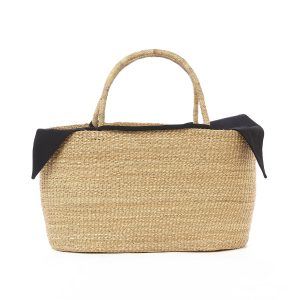 NATURAL - NATURAL HDL - BLACK COTTON T POUCH