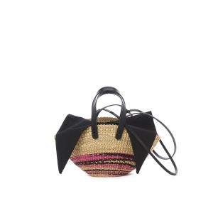 PINK - BLACK HDL - BLACK COTTON T POUCH