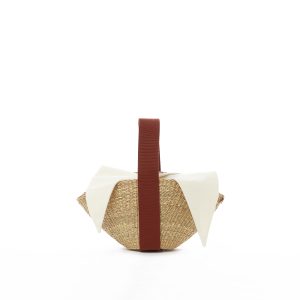 NATURAL - RUST HDL - ECRU COTTON T POUCH