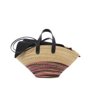 ROSE - POIGNEES NOIRES - POCHE COTON T NOIRE