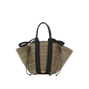 NAT x BLACK - BLACK HDL - BLACK COTTON B POUCH